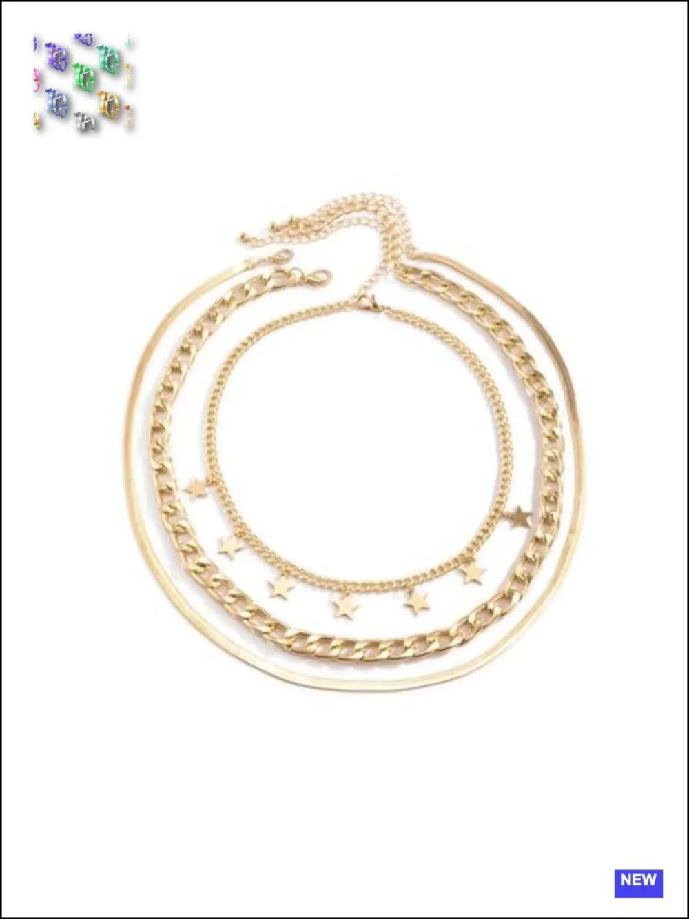Chunky Layered Star Charm Necklace Set - Edgy Statement Jewelry